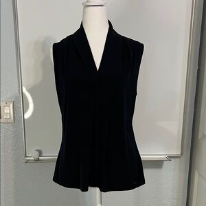 Calvin Klein Classic Deep Navy V-Neck Blouse
